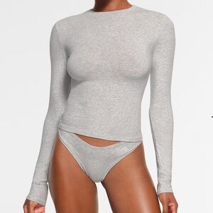 Skims Cotton Jersey Long Sleeve T-Shirt